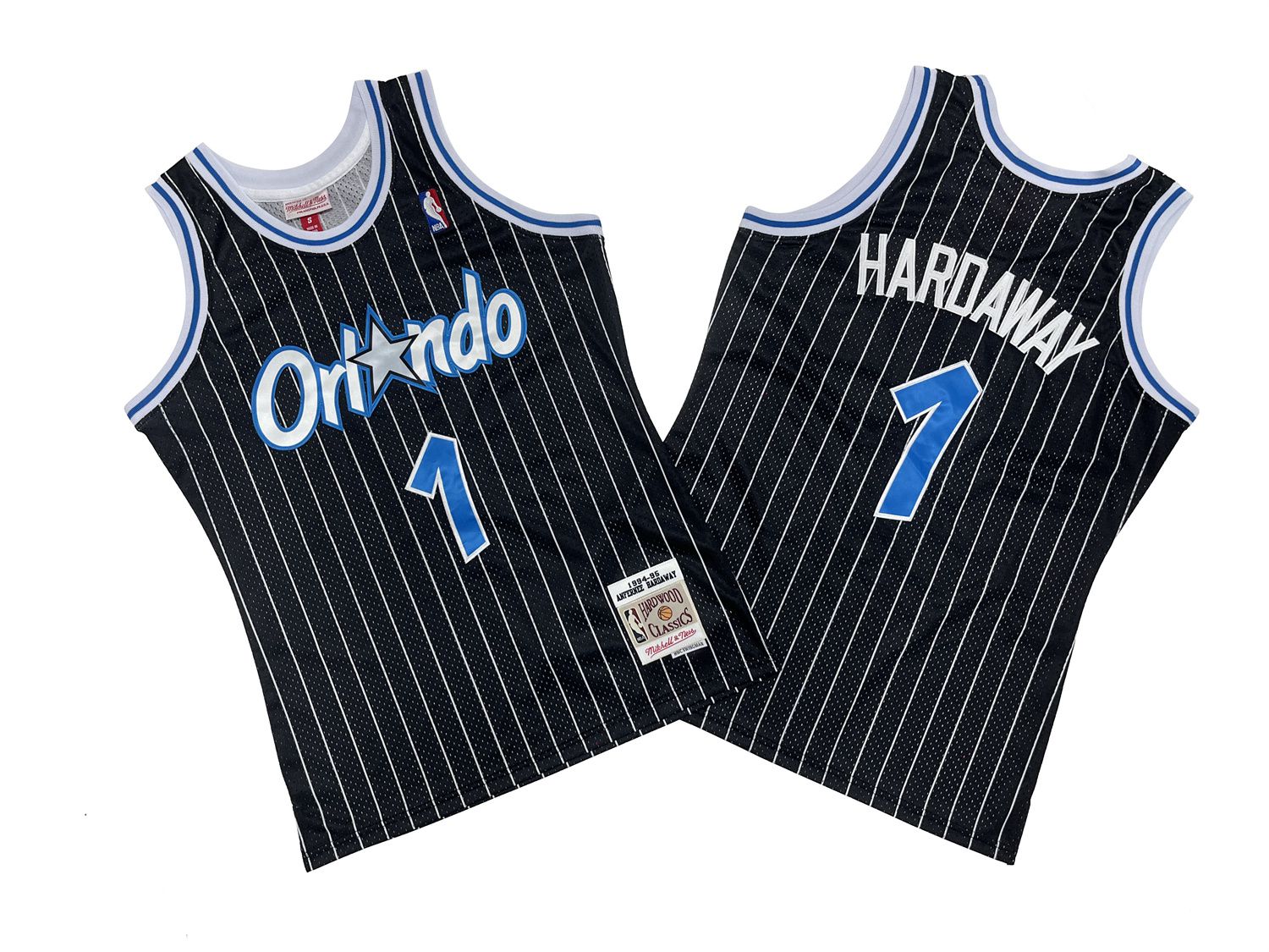 Men Orlando Magic #1 Hardaway Black Throwback NBA Jersey->detroit pistons->NBA Jersey